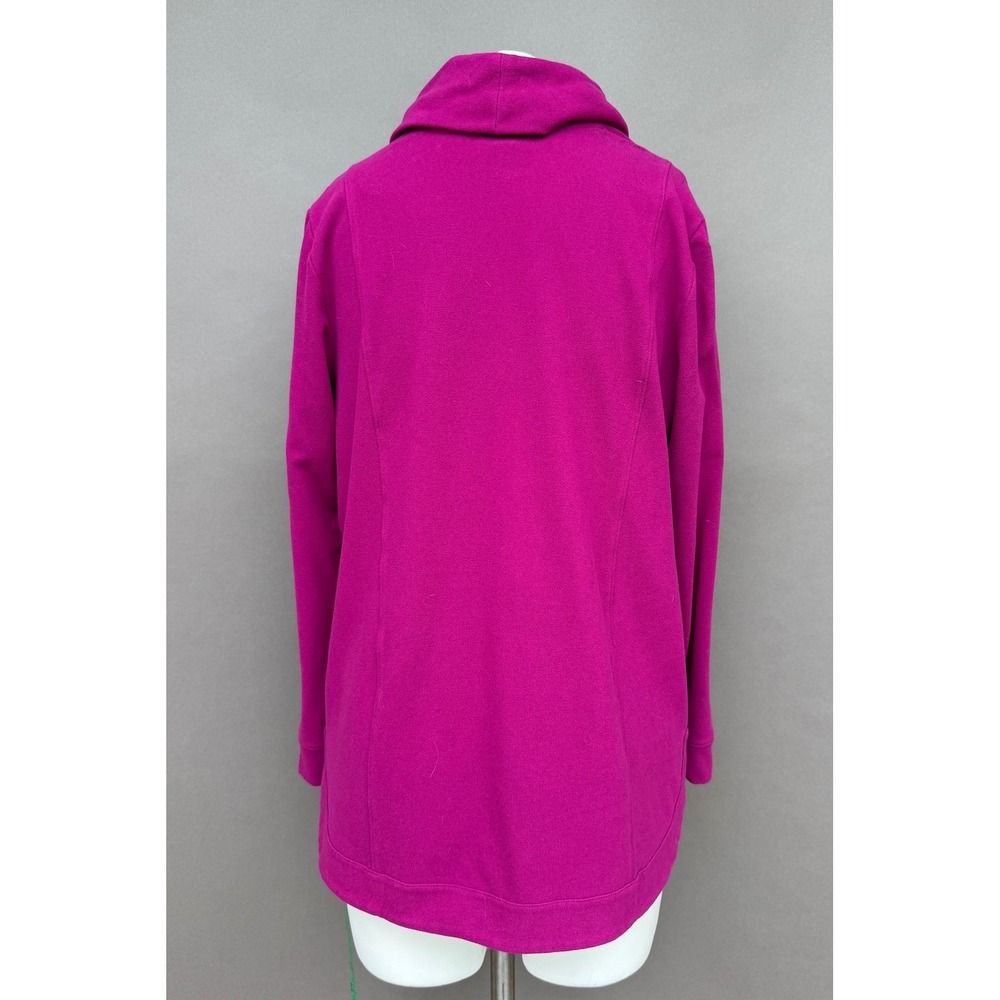 J Jill Cowl Neck Fleece Tunic Medium Magenta Pink Long Sleeve Soft Cozy Pullover - Picture 5 of 13